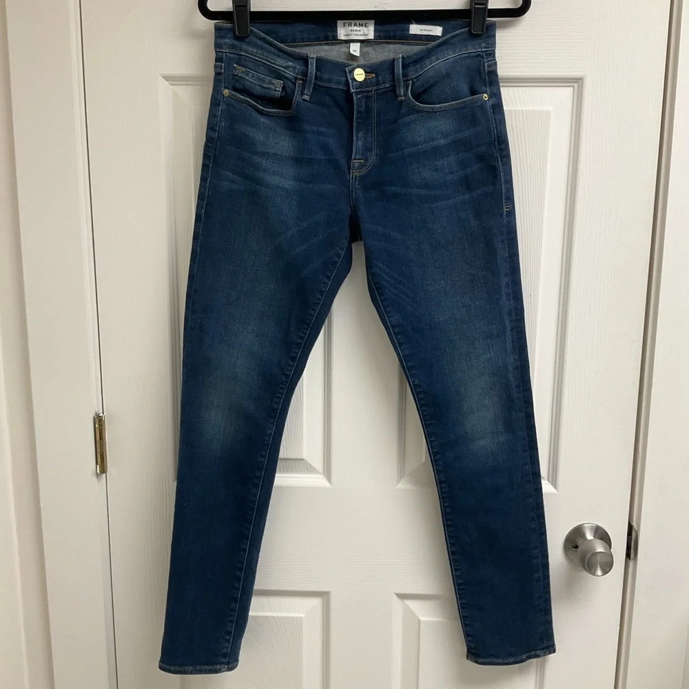 Frame Le Garcon Womens Size 26 Slouchy Dark Wash Mid Rise Boyfriend Jeans - Picture 2 of 11